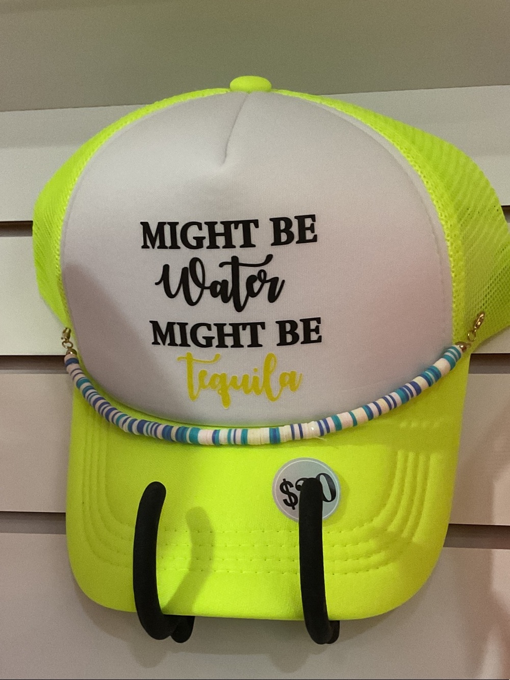 Neon Yellow 'Might Be Water Might Be Tequila' Kids Trucker Hat